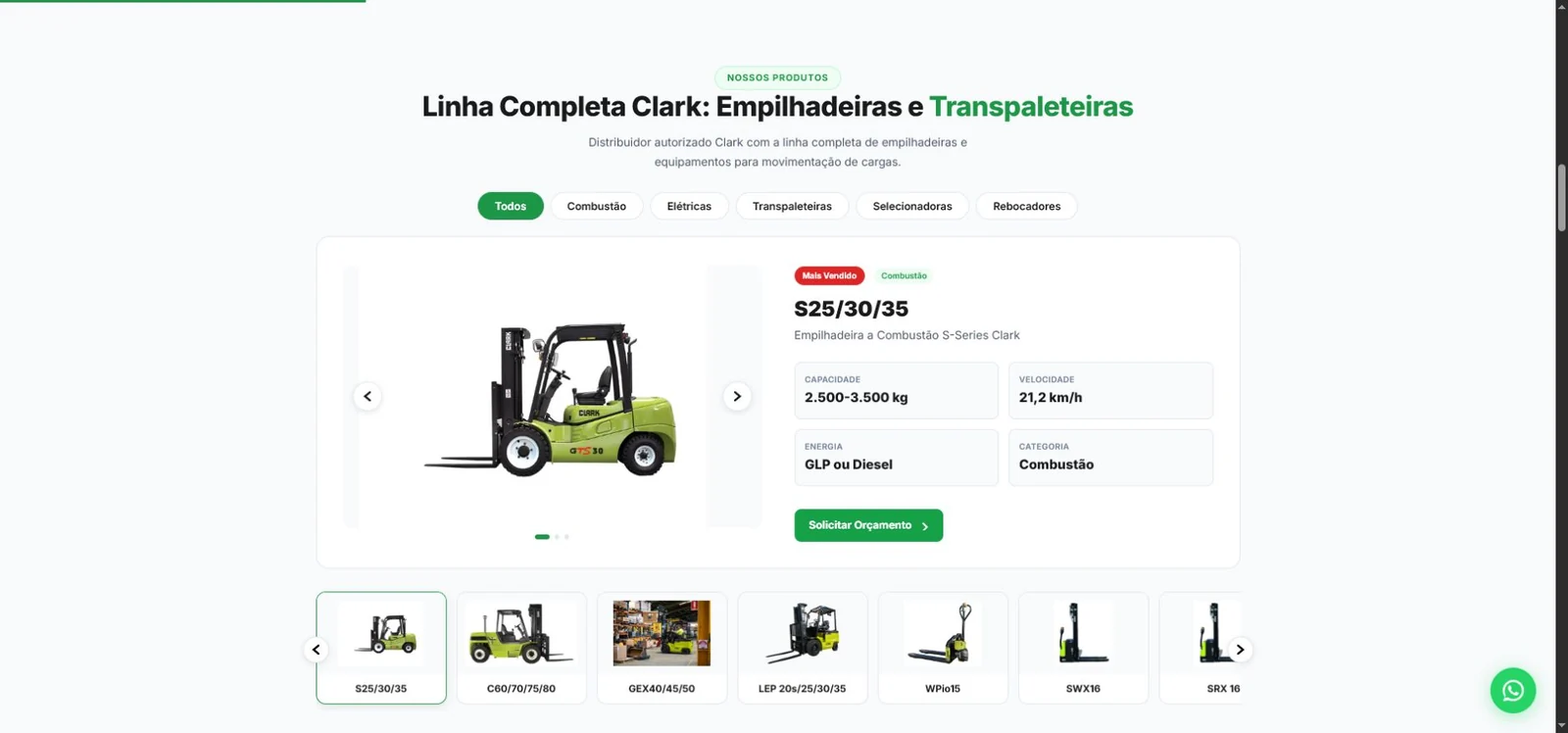 Catálogo público de equipamentos Movemáquinas